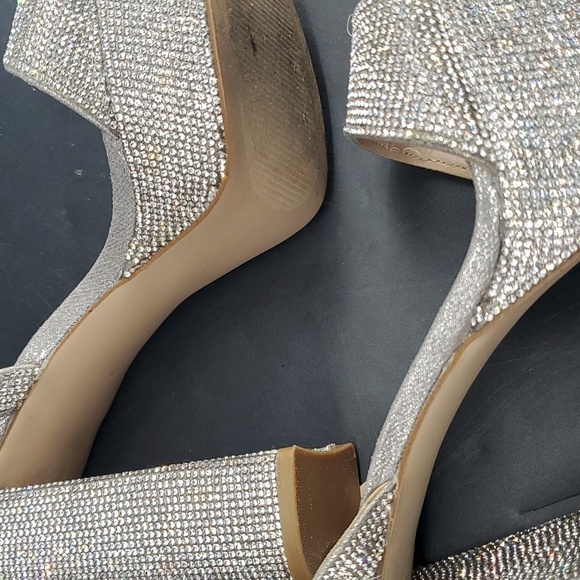 Steve Madden Lessa Rhinestone Platform Bling Block Heels 10M - Picture 10 of 10